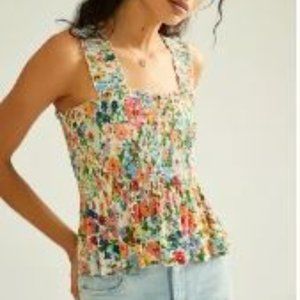 Anthroplogie NWT smocked babydoll tank, size large